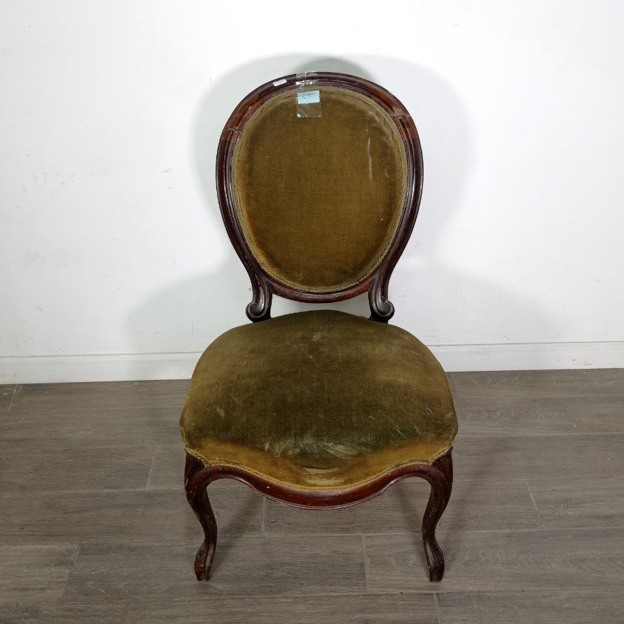Silla en cedro de estilo con tapizado descolorido - imagen 2