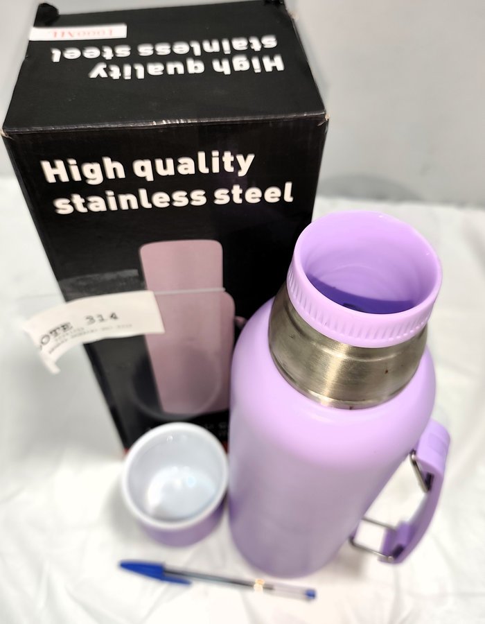 Termo Tipo Americano Violeta de Acero Inoxidable, Nuevo en Caja