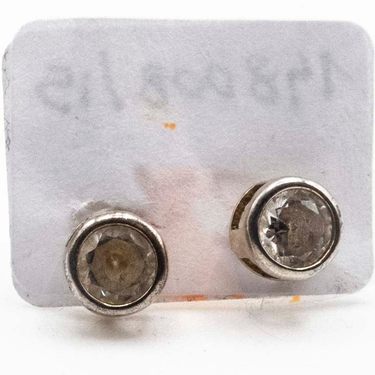 Pares de Caravanas de Plata con Piedras Transparentes