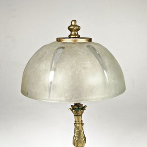 Lámpara de Bronce con Pantalla de Vidrio Esmerilado - Altura 32 cm - imagen 2