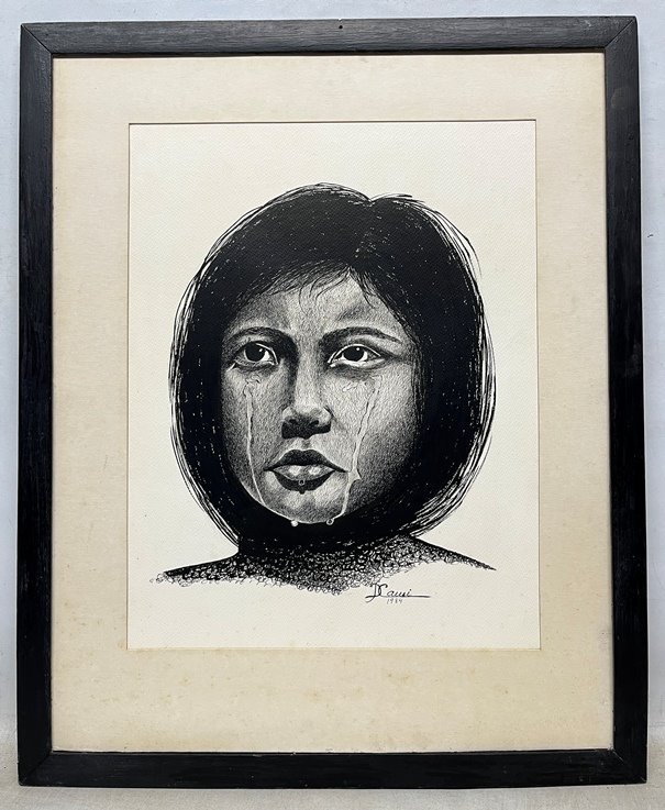 Lote siguiente: Dibujo de Dora Cami 'El llanto' en cartulina