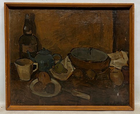 Lote siguiente: Pintura de San Martin: Bodegon en Olio sobre Carton