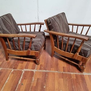Par de Sillones de Madera con Almohadones Estampados - imagen 3