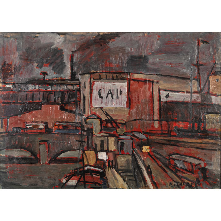 Lote anterior: Escena de puerto por Augusto Torres: Óleo sobre cartón