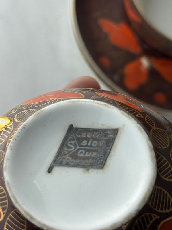 Servicio de té y postre en porcelana checoslovaca - imagen 12