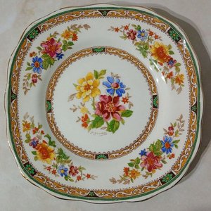 Platillo Vintage Grindley Creampetal "Chelsea Bouquet" Firmado P. Granet - imagen 1