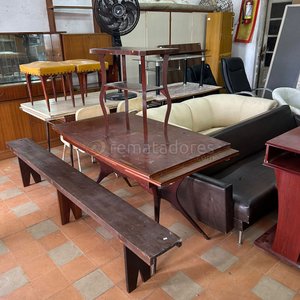 Mesa de Comedor de Madera con Sillas y Banco - imagen 1