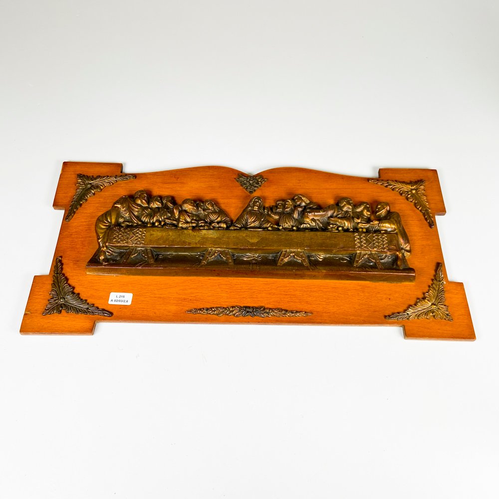 Lote anterior: Placa de bronce en relieve, la última cena de Marco Madera