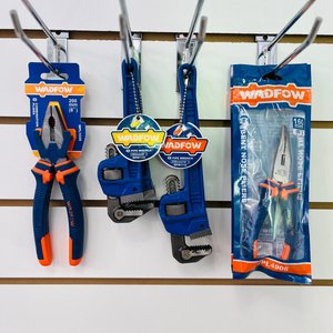 Lote de Herramientas Wadfow: Llaves de Caño 8" y 10", Pinza Universal 8", Pinza Punta Doblada 6" - imagen 1