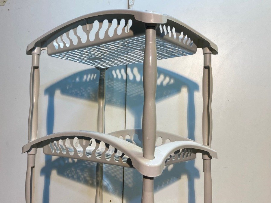Organizador pvc blanco con 4 estantes y ruedas - imagen 4