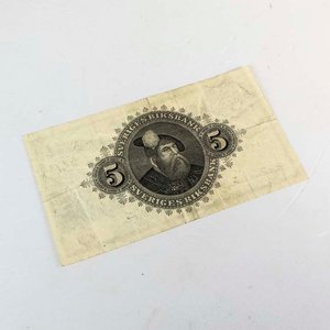 Billete de Suecia 5 Coronas de 1949 - Raro y en Buen Estado - imagen 2