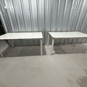 Juego de 2 Mesas Rectangulares Blancas Desmontables - imagen 1