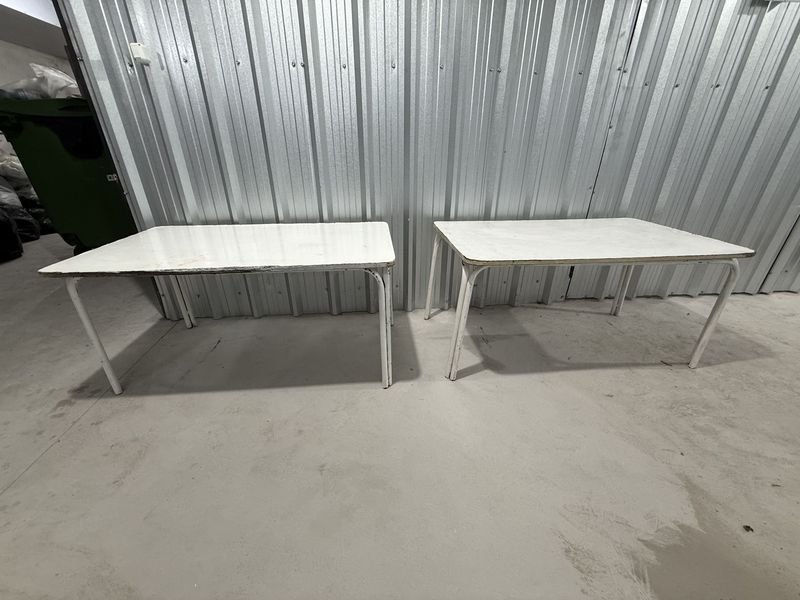 Juego de 2 Mesas Rectangulares Blancas Desmontables