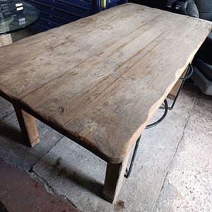 Mesa Rústica de Madera de Pino Maciza - 1.90m - imagen 7