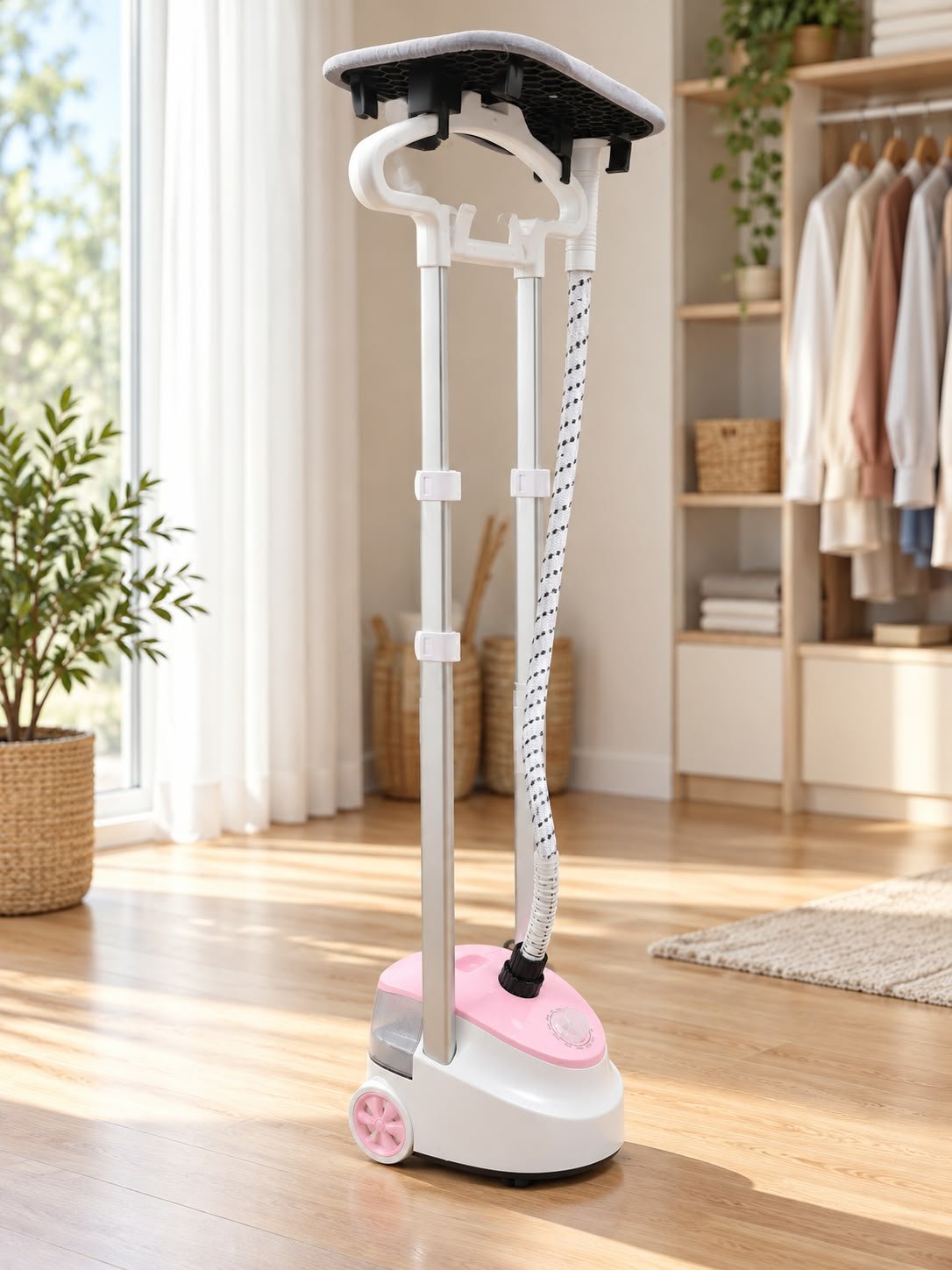 Plancha Vapor Vertical Comercial con Accesorios y Tabla Portátil