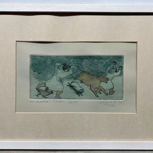 Grabado "Los Jejenes, Éxodo" de Luis A. Solari (1983) - imagen 2