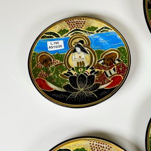 Seis piezas de loza satsuma para postre, decorados - imagen 5