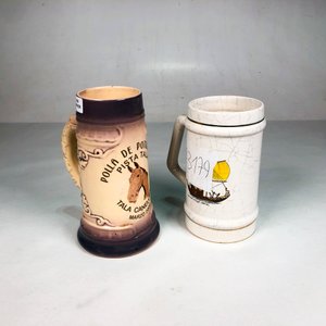 Dos Jarras de Porcelana para Cerveza con Diseños Vintage - imagen 2