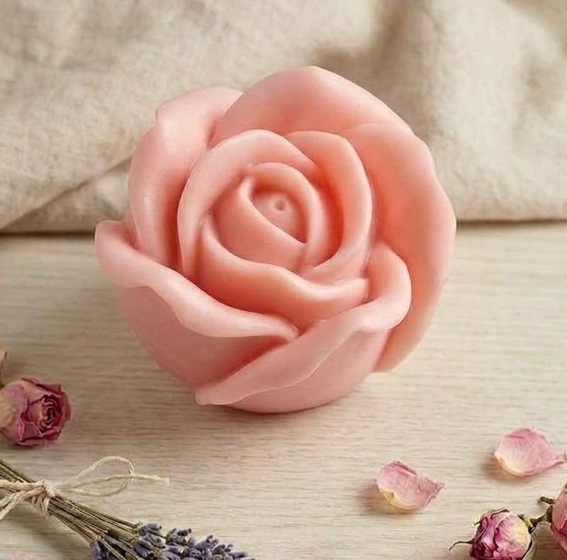 Jabón Artesanal Natural con Forma de Flor Rosa - Ideal Souvenir o Regalo