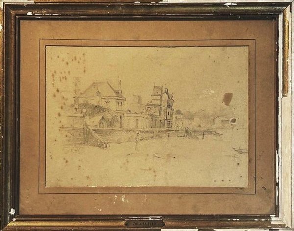 Dibujo a Lápiz Atribuido a Zoma Baitler: Rambla de Pocitos - imagen 1