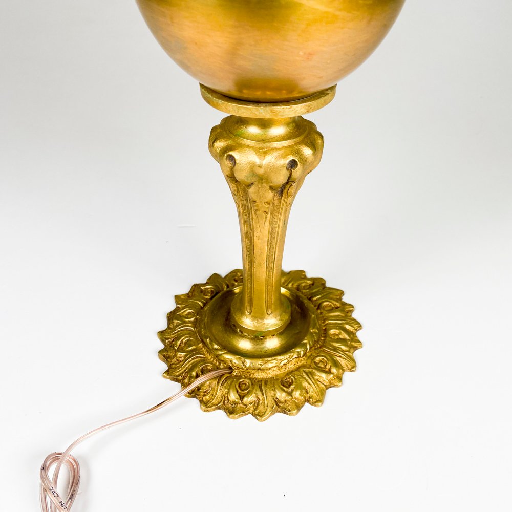 Lámpara de bronce con pantalla vidrio opalinada - imagen 4