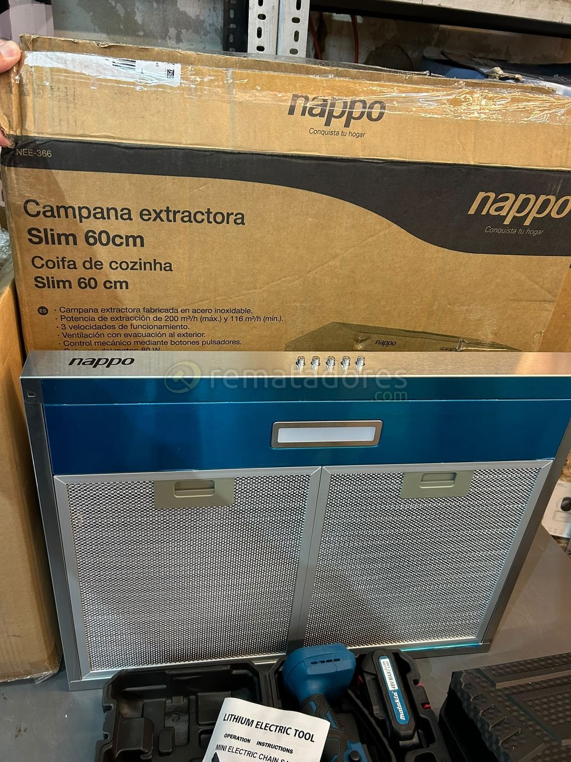 Campana Extractora Nappo Slim 60cm y Hornos Eléctricos Nappo 25L