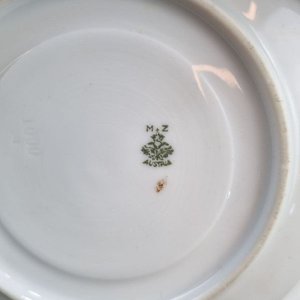 Juego de Café y Té de Porcelana M. Z. Austria con Flores Rosas y Verdes - imagen 4