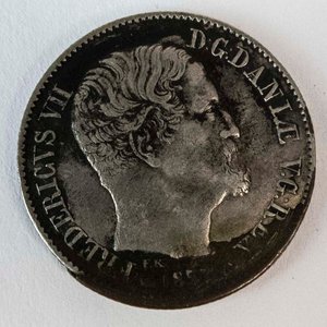 Lote siguiente: Moneda de Plata Danesa 16 Skilling de 1857