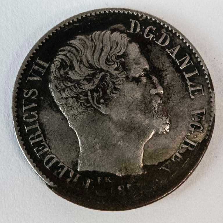 Moneda de Plata Danesa 16 Skilling de 1857