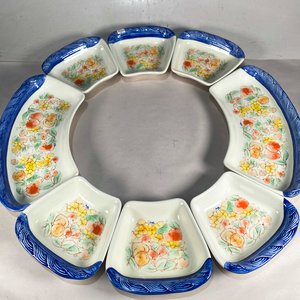 Gran Copetinero "Made in Italy" de Cerámica con Frutas y Guarda Azul - 8 Piezas - imagen 1