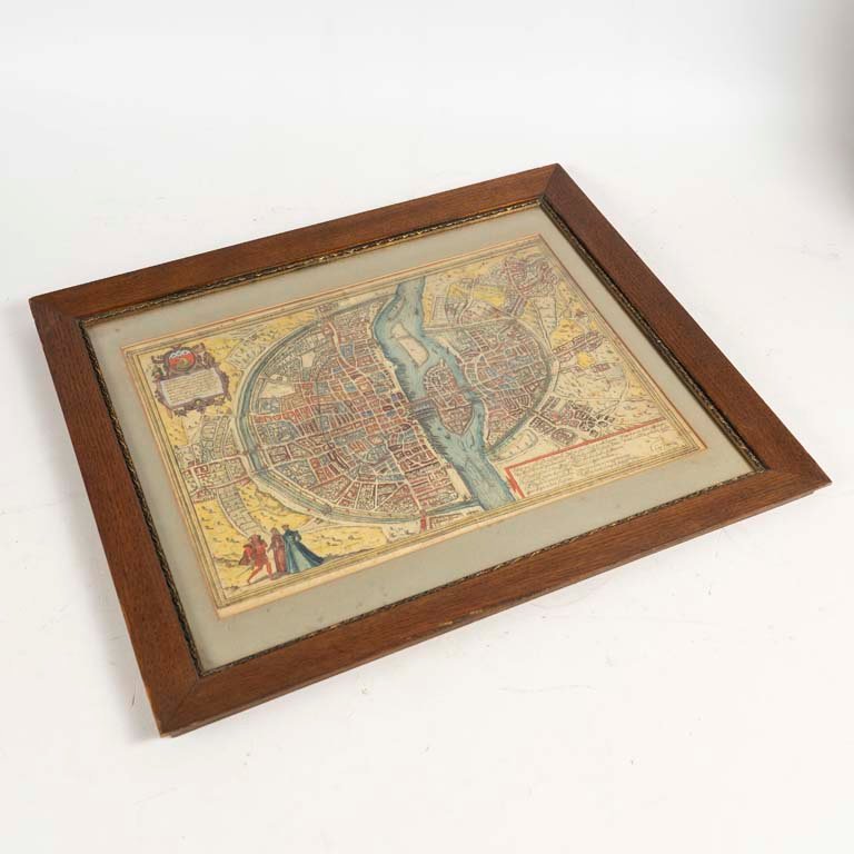 Lote anterior: Cuadro antiguo de París - Mapa histórico en marco