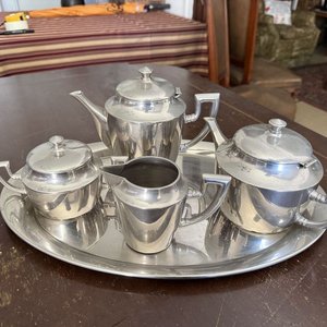 Lote siguiente: Juego de Té/Café de Alpaca Argentino con Bandeja