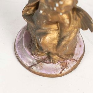 Mate Isabelino de Porcelana con Querubín y Flores - Restaurado - imagen 2