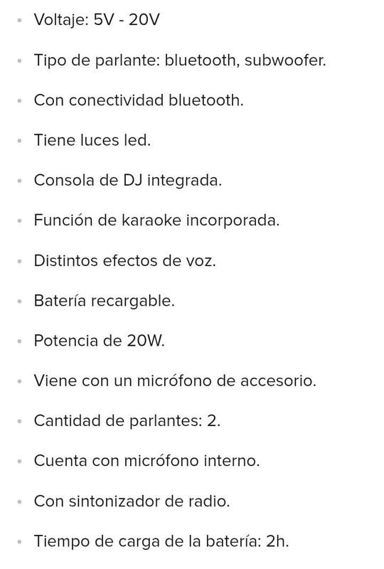 Parlante GRANDE con Bluetooth y luces LED - imagen 6