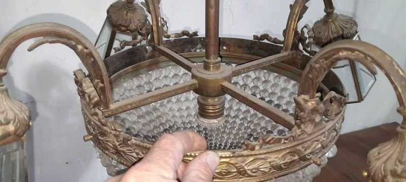 Lámpara Antigua Francesa Imperio del Fines de 1800 - imagen 9