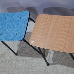 Set de 2 Taburetes Metálicos con Asiento de Cerámica y Madera - imagen 2