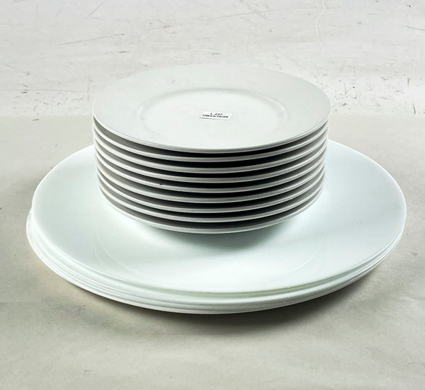 Juego de 14 Platos para Postre y Fuentes en Vidrio Blanco - imagen 1