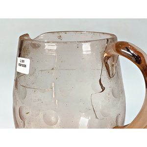 Jarra y Copas de Cristal Rosado con Círculos Esmerilados - imagen 5