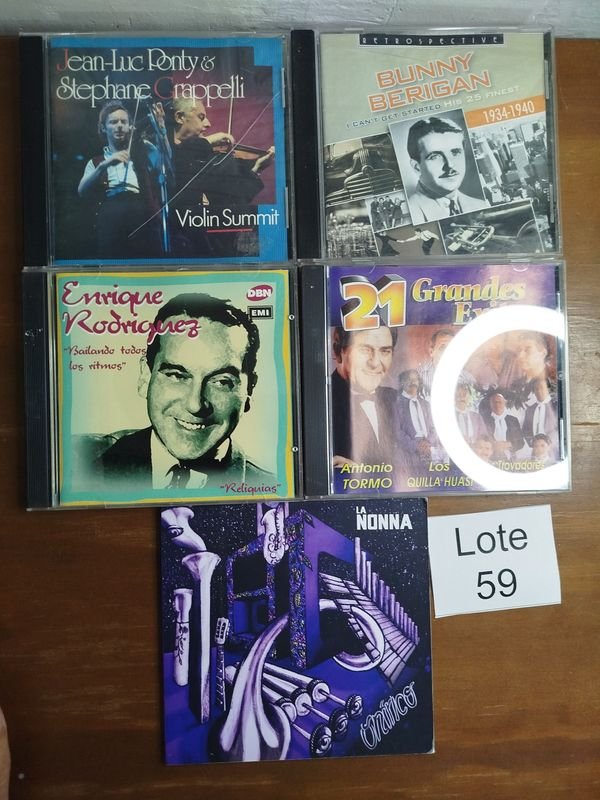 Lote de 5 CDs Originales de Música: Enrique Rodríguez, Antonio Tormo, La Nona, Jean-Luc Ponty y Bunny Berigan