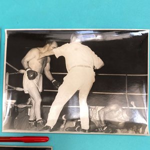 3 Antiguas Fotos de Boxeo en Blanco y Negro, Gran Tamaño - imagen 3