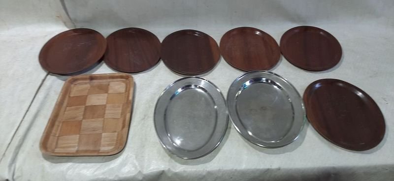 Cajas y platos de acero inoxidable y madera - imagen 2