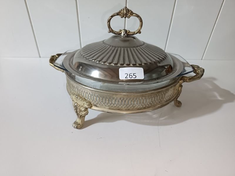 Fuente Marinex con Soporte y Tapa Bañada en Plata