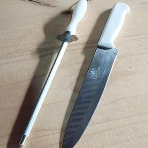 Lote anterior: Cuchilla de Cocina y Chaira con Mangos Blancos