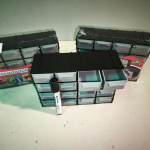 3 Organizadores de 16 Cajones con Estuche Plástico Negro - imagen 3