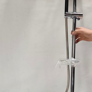 Barra de Ducha Cromada con Cabezal Cuadrado y Ducha Teléfono - imagen 3