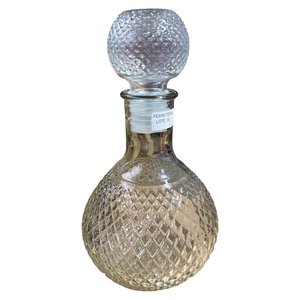 Lote siguiente: Botella de vidrio para whisky redonda