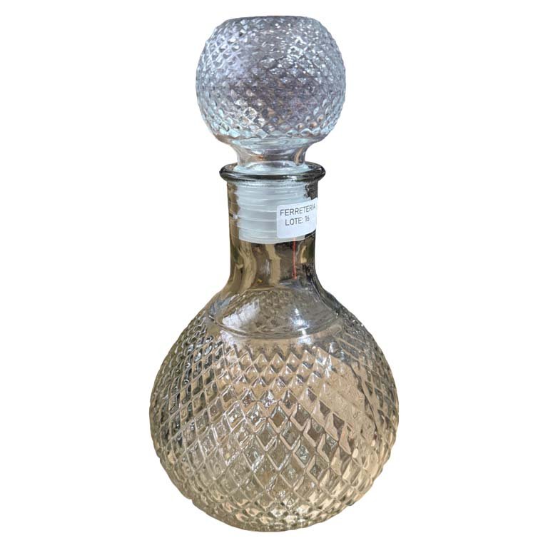 Botella de Vidrio Transparente para Whisky con Tapa