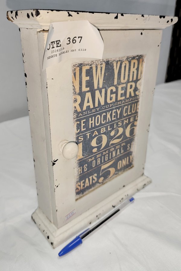 Porta Llaves Vintage Madera New York Rangers 1926