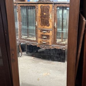 Puerta de Ropero Antigua de Roble con Espejo Biselado - imagen 3