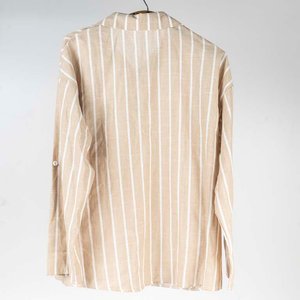 Camisa Rayada Beige y Blanca Talle L - imagen 2